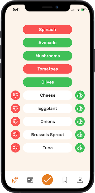 omnifood app screen